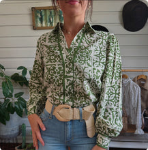 Contrast Piping Co-Ord Shirt - Green