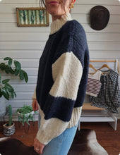 Navy Colorblock Knit Sweater