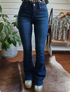 KANCAN MID RISE FLARE JEANS-KC6102D-OP