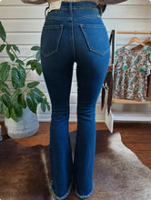 WESTERN HIGH RISE FRAYED HEM FLARE-KC7858M