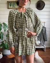 Country Check Mini Dress- olive
