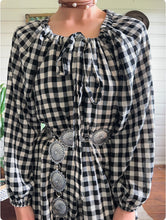 Country Check Mini Dress- Black