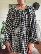 Country Check Mini Dress- Black