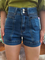 Denim Shorts - Detailed Stitching med wash