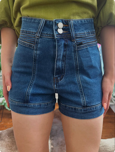 Denim Shorts - Detailed Stitching