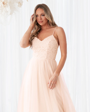 TULLE AND LACE MIDI DRESS