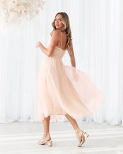 TULLE AND LACE MIDI DRESS