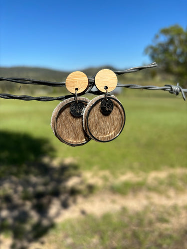 Cowhide Circle earrings