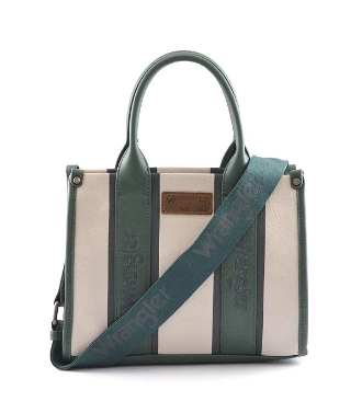 Wrangler Two Tone Tote/Crossbody Bag- Green