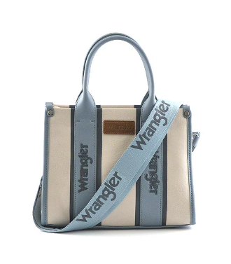 Wrangler Two Tone Tote/Crossbody Bag- blue