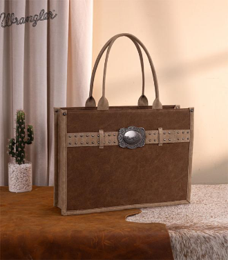 Wrangler Buckle Concealed Carry Large Tote - Brown