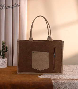 Wrangler Buckle Concealed Carry Large Tote - Brown