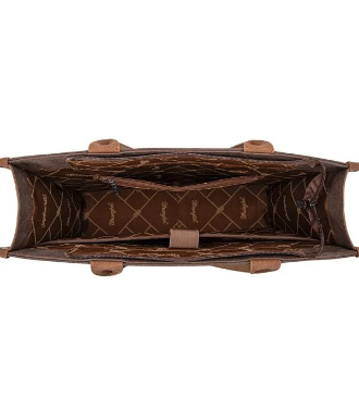 Wrangler Buckle Concealed Carry Large Tote - Brown