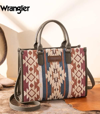Wrangler Sherpa Aztec Canvas Tote/Crossbody