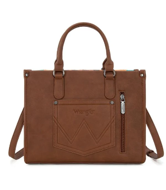 Wrangler Sherpa Aztec Canvas Tote/Crossbody