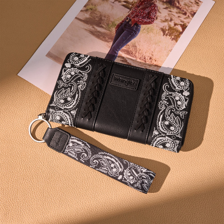 Wrangler Paisley Print Wallet black