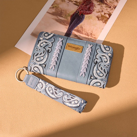 Wrangler Paisley Print Wallet blue