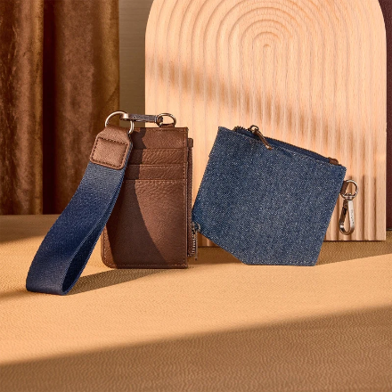 Wrangler Mini denim pocket key-ring set