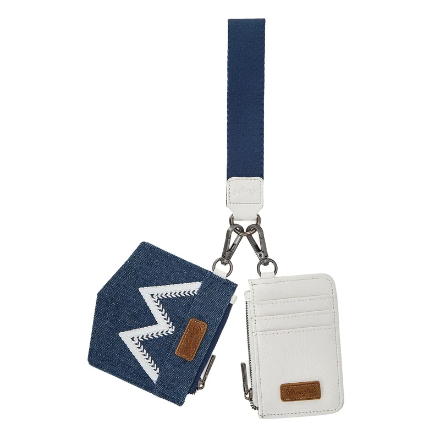 Wrangler Mini denim pocket key-ring set