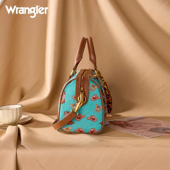 WRANGLER WESTERN PRINT COWGIRL BOSTON BAG Aqua