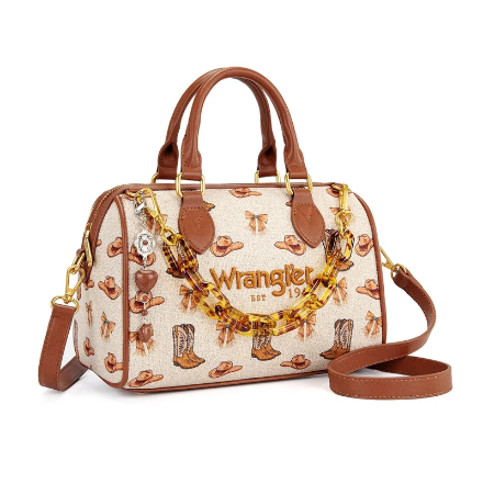 WRANGLER WESTERN PRINT COWGIRL BOSTON BAG