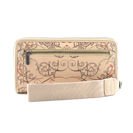 WRANGLER SCROLL PRINT ZIP AROUND WALLET