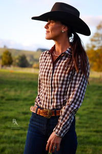 FREYA SHIRT - CHOCOLATE GINGHAM