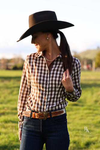 FREYA SHIRT - CHOCOLATE GINGHAM
