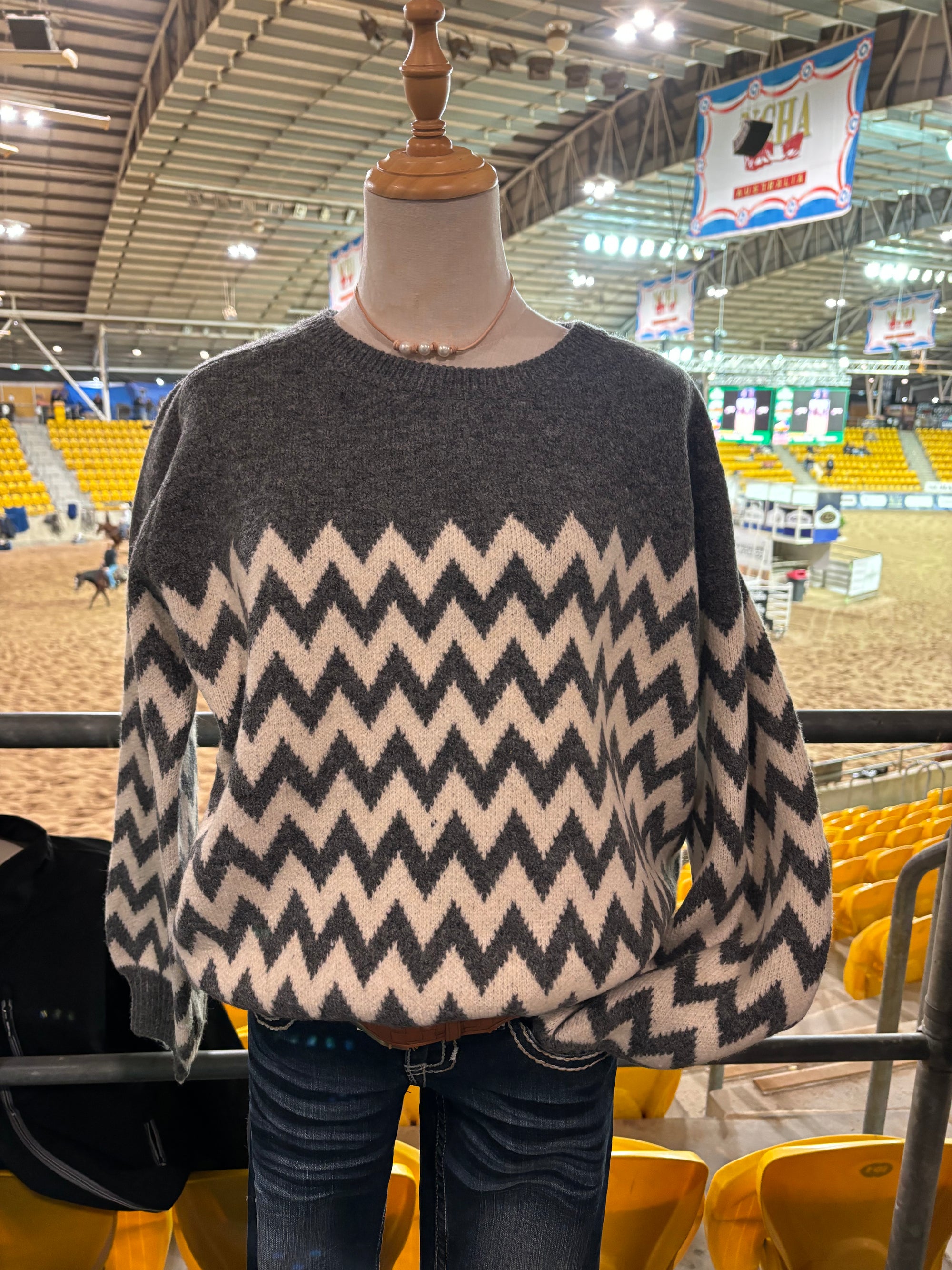 Davona Chevron Knit - Grey