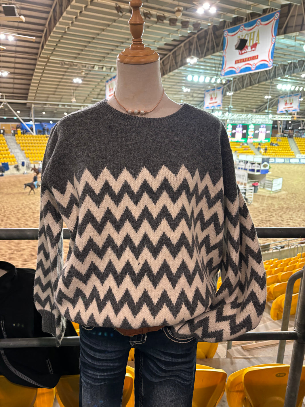 Davona Chevron Knit - Grey