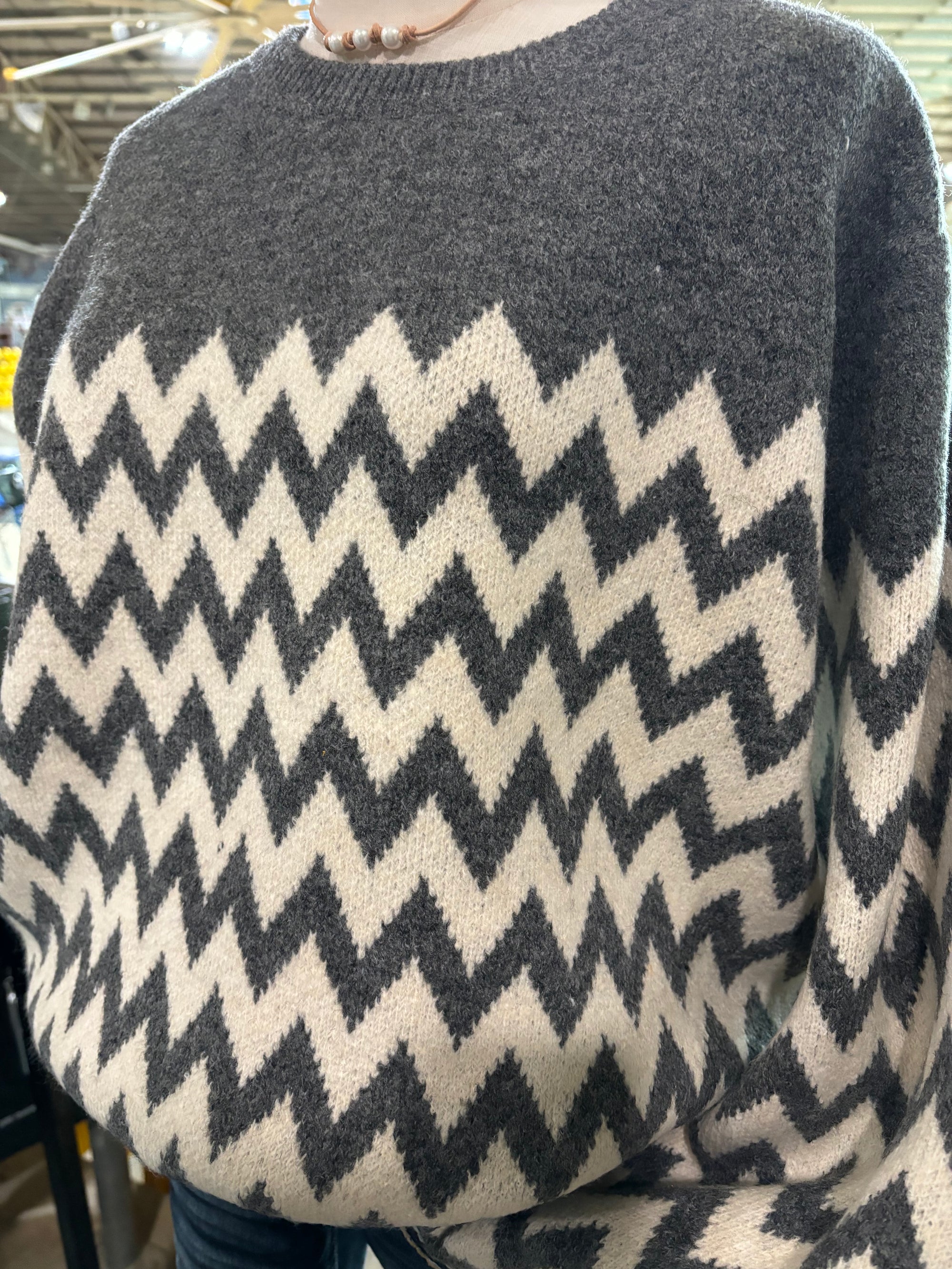 Davona Chevron Knit - Grey