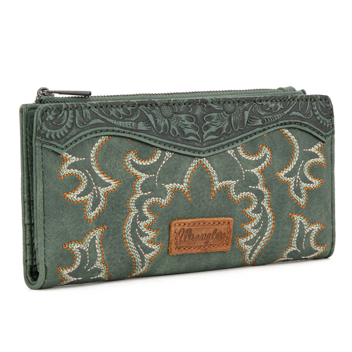 Wrangler Embroidered Bi-Fold Wallet - Green
