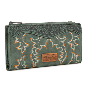 Wrangler Embroidered Bi-Fold Wallet - Green