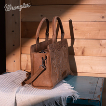 Wrangler Embroidered Tote/Crossbody - Khaki