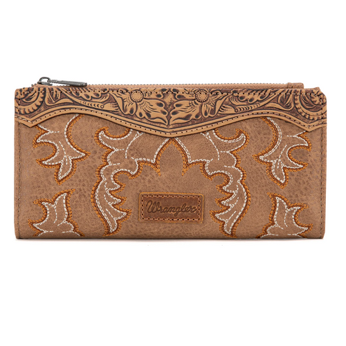 Wrangler Embroidered Bi-Fold Wallet - Tan