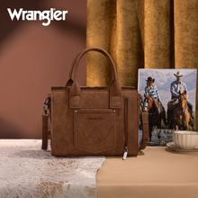 Wrangler Tooled Aztec Pattern Print Concealed Carry Tote/Crossbody -Brown