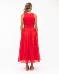 Scarlet Vale Midi Dress Red