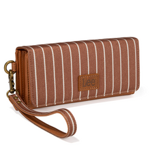Lee Striped Collection Trifold Wallet/Wristlet - Tan