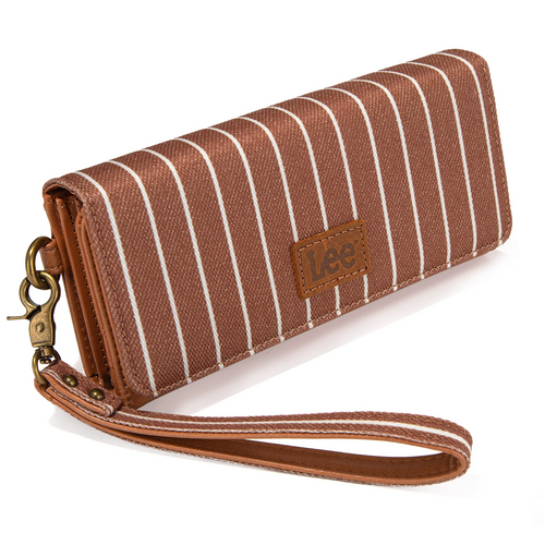 Lee Striped Collection Trifold Wallet/Wristlet - Tan