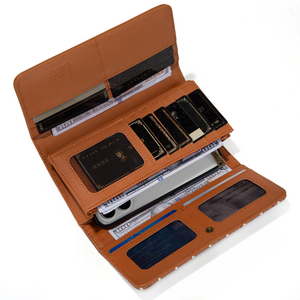 Lee Striped Collection Trifold Wallet/Wristlet - Tan