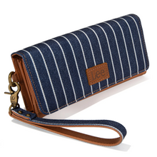 Lee Striped Collection Trifold Wallet/Wristlet - Navy