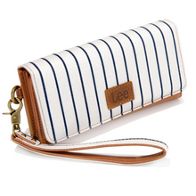 Lee Striped Collection Trifold Wallet/Wristlet - White