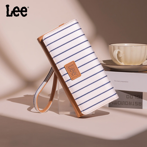 Lee Striped Collection Trifold Wallet/Wristlet - White