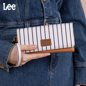 Lee Striped Collection Trifold Wallet/Wristlet - White