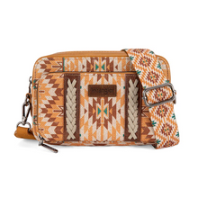 Wrangler Southwestern Pattern Dual Sided Print Crossbody Purse With Wallet Compartment -Yellow