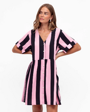 Rosewood Stripe Button Dress