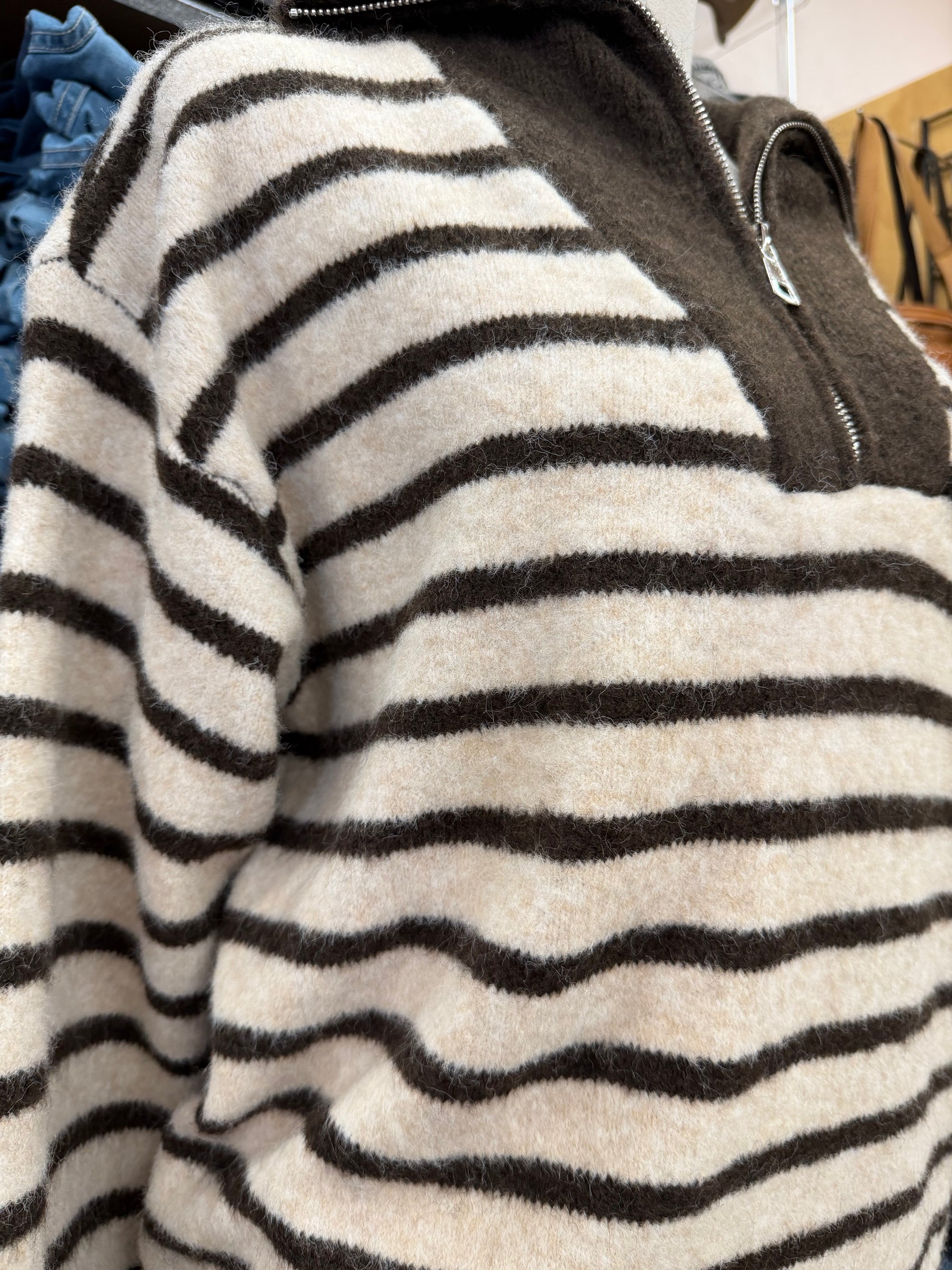 Chocolate Stripe Collared Knit