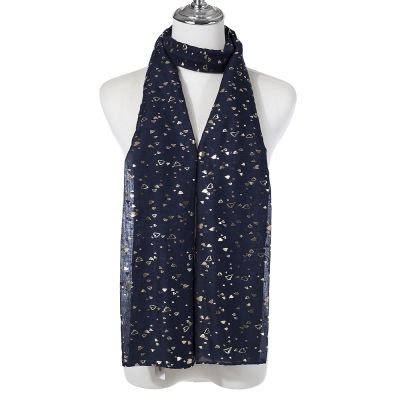 Scarf - Love hearts - Navy