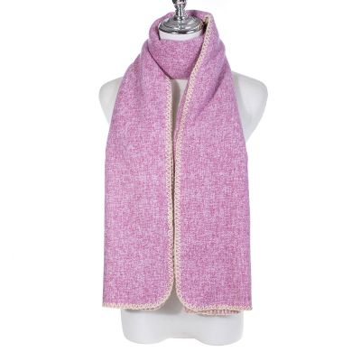 Scarf - Pink with Tan stitching