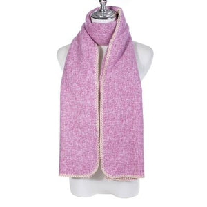 Scarf - Pink with Tan stitching